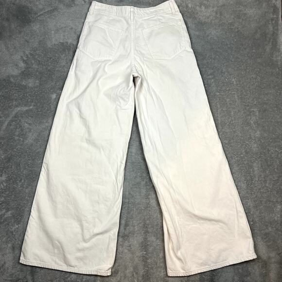 Madewell Wide Sweep Trouser Jeans Womens 27 Ivory Career Minimalist Clean Girl - Picture 4 of 11